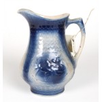 Early blue and white sponge ware pitcher