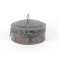 Antique Spice Box Tole Painted Toleware Black Round Primitive Metal 19th c