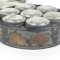 Antique Spice Box Tole Painted Toleware Black Round Primitive Metal 19th c