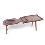 PENDING: Antique Cobbler’s Bench Table Country Primitive Pine Leather Seat 19th c
