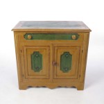 Antique Wood Cabinet Side Table Wash Stand Painted Wood Primitive Country 19th c