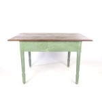 Vintage Farm Table Wooden Rustic Primitive Green Paint