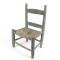 Antique Childs Chair Ladder Back Splint Seat Blue Paint Primitive Country