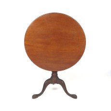 Antique Tilt Top Tea Table Round Folding Mahogany Wooden 19th c