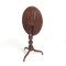 Antique Candle Stand Tilt Top Flip Folding Mahogany Side End Table Oval 19th c