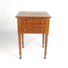 Antique Side Table End Work Stand 2 Drawers Pine 19th c