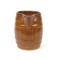 Vintage Brown Barrel Pitcher Stoneware Woodgrain Water Milk