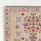 Antique Sampler Needlework Alphabet Numbers Pictorial