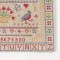 Antique Sampler Needlework Alphabet Numbers Pictorial