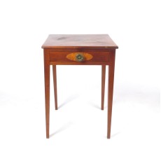 SOLD: Antique Cherry Side Table One Drawer Work Stand 19th Century