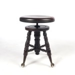 Antique Piano Stool Swivel Adjustable Glass Ball and Claw Feet Parker Meriden CT