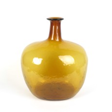 Vintage Amber Glass Demijohn Bottle