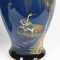 Pair Carlton Ware Vases Vintage England Hand Painted Cobalt Blue Gold Lidded