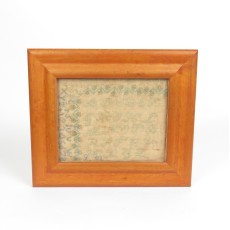 SOLD: Antique Needlepoint Sampler Numerical Alphabet Birds Eye Maple Frame