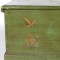 Antique Sea Chest Blanket Box Trunk Pine Green Painted Nautical Motif 18th c