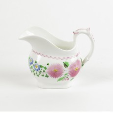Antique Cream Pitcher Soft Paste Porcelain Staffordshire Pink Floral