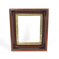Antique Victorian Shadowbox Picture Frame Gold Ebonized Wood No Glass or Back