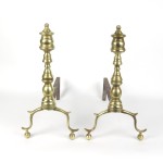 Antique Brass Fireplace Andirons Federal