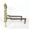 Antique Brass Fireplace Andirons Federal
