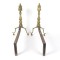 Antique Brass Fireplace Andirons Federal
