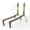 Antique Brass Fireplace Andirons Federal