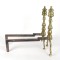 Antique Brass Fireplace Andirons Federal