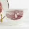 Antique Pink Luster Tea Cup and Saucer Handless Mourning Mothers Grave As Is