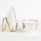Antique Pink Luster Tea Cup and Saucer Handless Mourning Mothers Grave As Is