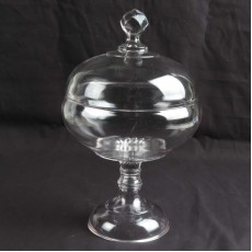 Antique EAPG covered clear glass compote