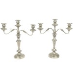 Pair Vintage Silverplate Candelabra Goldfeder